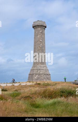 Hardy's Monument on Black Down Ein Portland-Steindenkmal 22m `(72 Fuß) erbaut in 1844-5. Während des Napoleonischen Krieges wurde der Ort als Leuchtfeuer genutzt Stockfoto